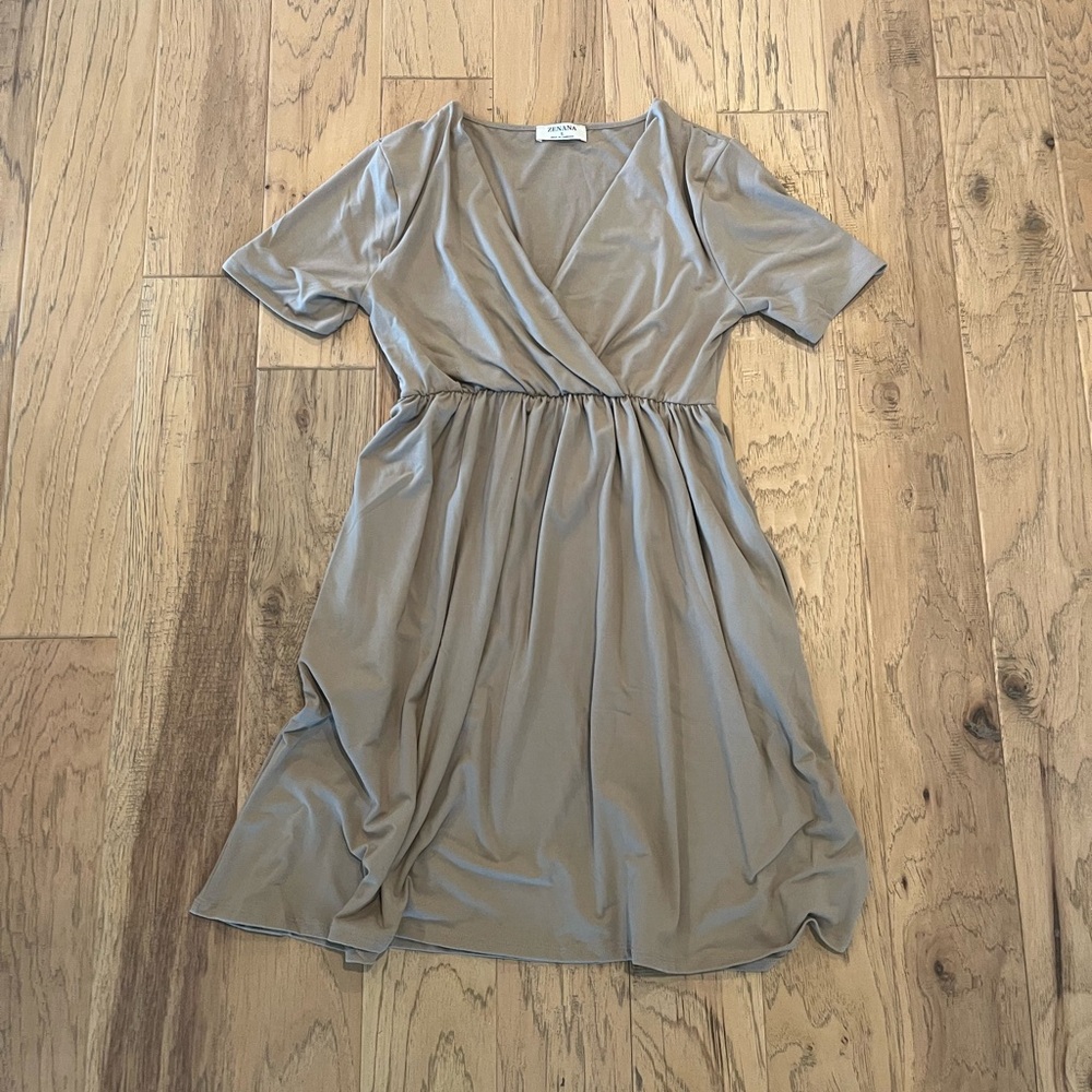 Zenana Outfitters Taupe Midi Dress